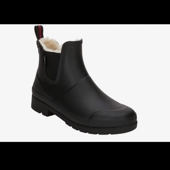 TRETON Ladies LINA Faux Fur Lined Chelsea Rain Booties size 10 - Picture 3 of 5
